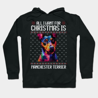 All I Want for Christmas is Manchester Terrier - Christmas Gift for Dog Lover Hoodie